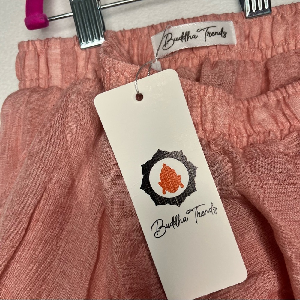 Buddha Trends Coral Pinkish A-Line Pleated Flare Casual Maxi Chiffon Skirt S-Med - Picture 5 of 9